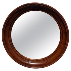 Large Pine Porthole Mirror Ca' 1980's