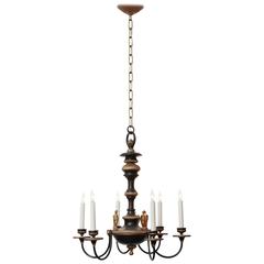 1910 Federal Style EF Caldwell Six-Light Chandelier with Figural Eagles