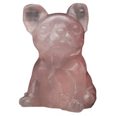 Brazilian Rose Quartz Dog Carving – 632g