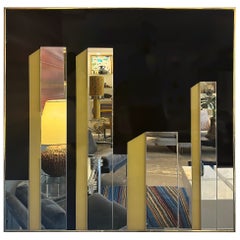 Mid-century Cityscape Wall Mirror Reminiscent of the New York City Twin Towers