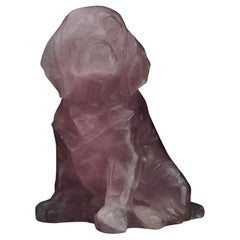 Brazilian Rose Quartz Dog Carving – 552g