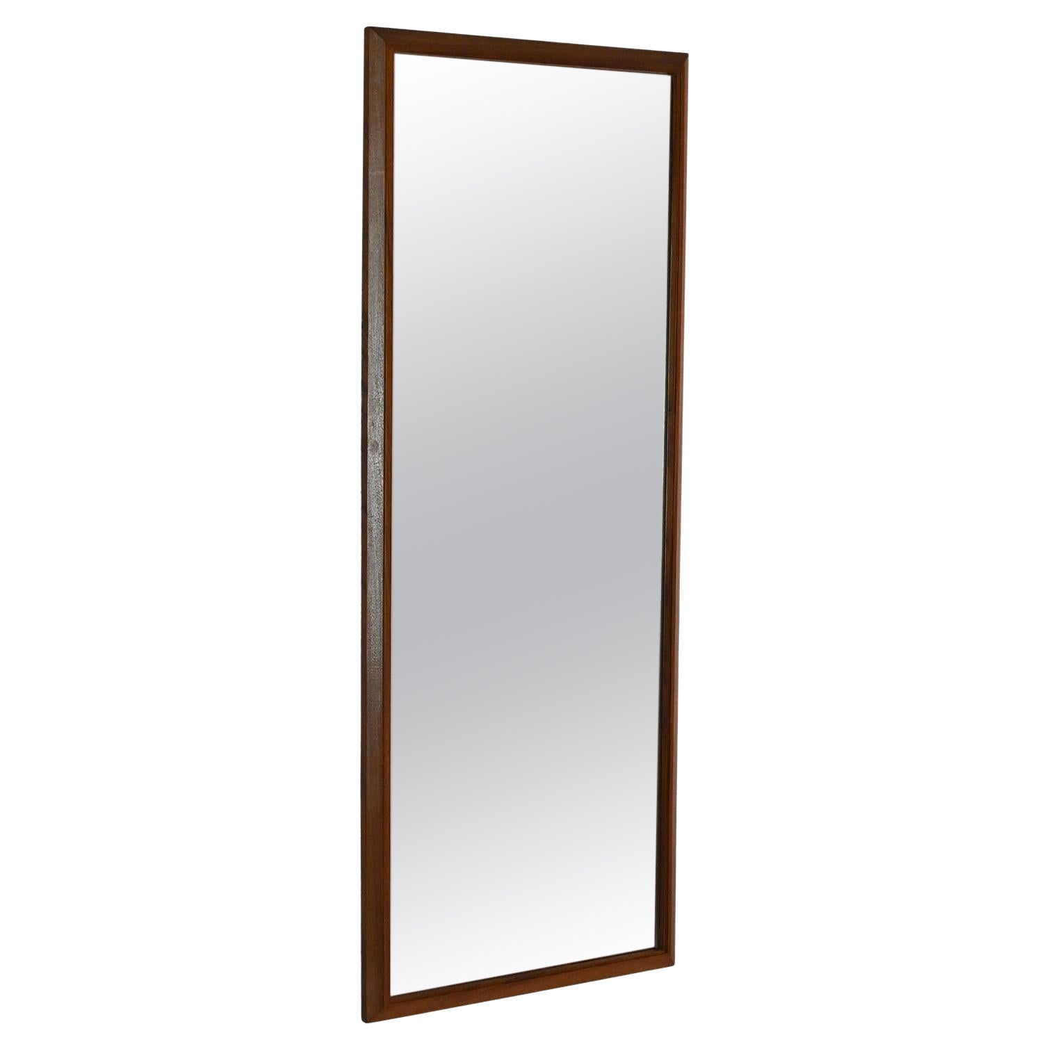 Vintage rectangular oak mirror