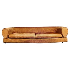 Mid Century Brown Corduroy Three Seater Sofa Vintage Retro MCM
