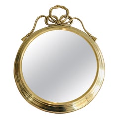 Decorative Oval Brass Mirror with Large Noddles on Top