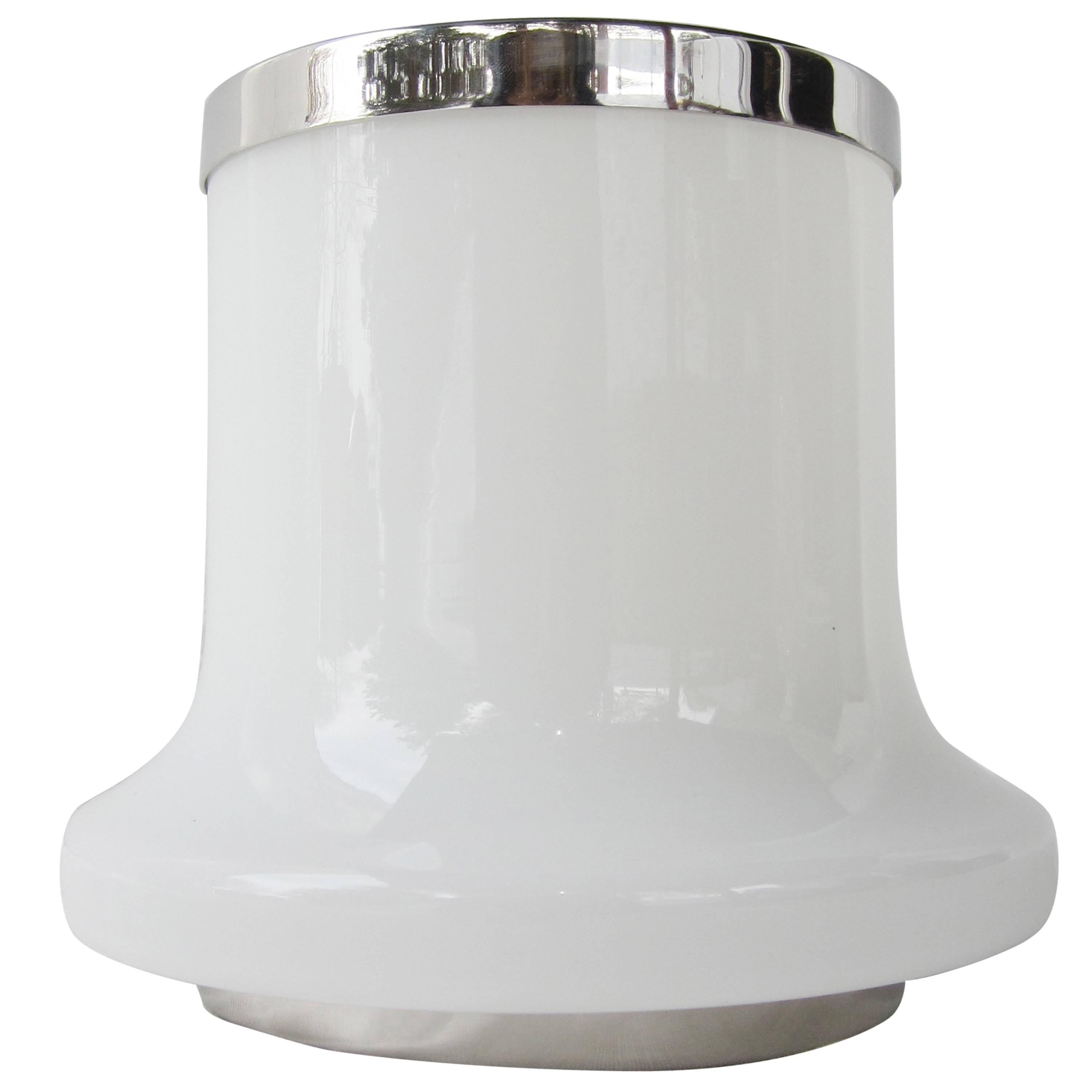 White Glass Table Lamp by Arredoluce For Sale