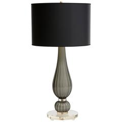 Murano Glass Lucite Base Table Lamp