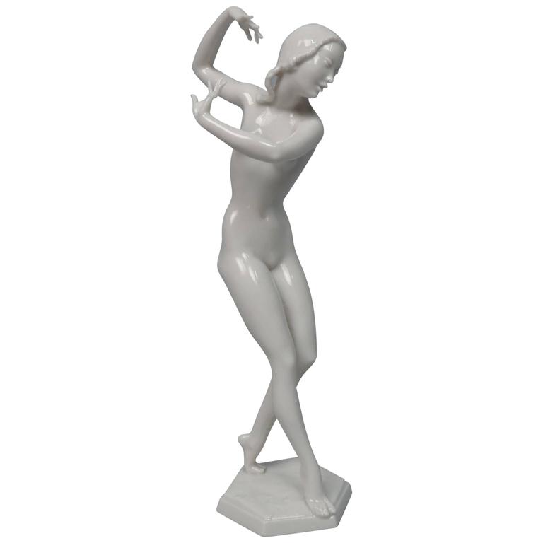 Black porcelain statues nude woman Art Deco Female Nude Figurine By Carl Werner For Hutschenreuther Porcelain At 1stdibs
