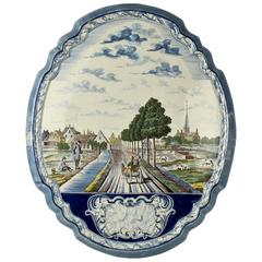 Large Dutch Delft Polychrome Wall Plaque 7