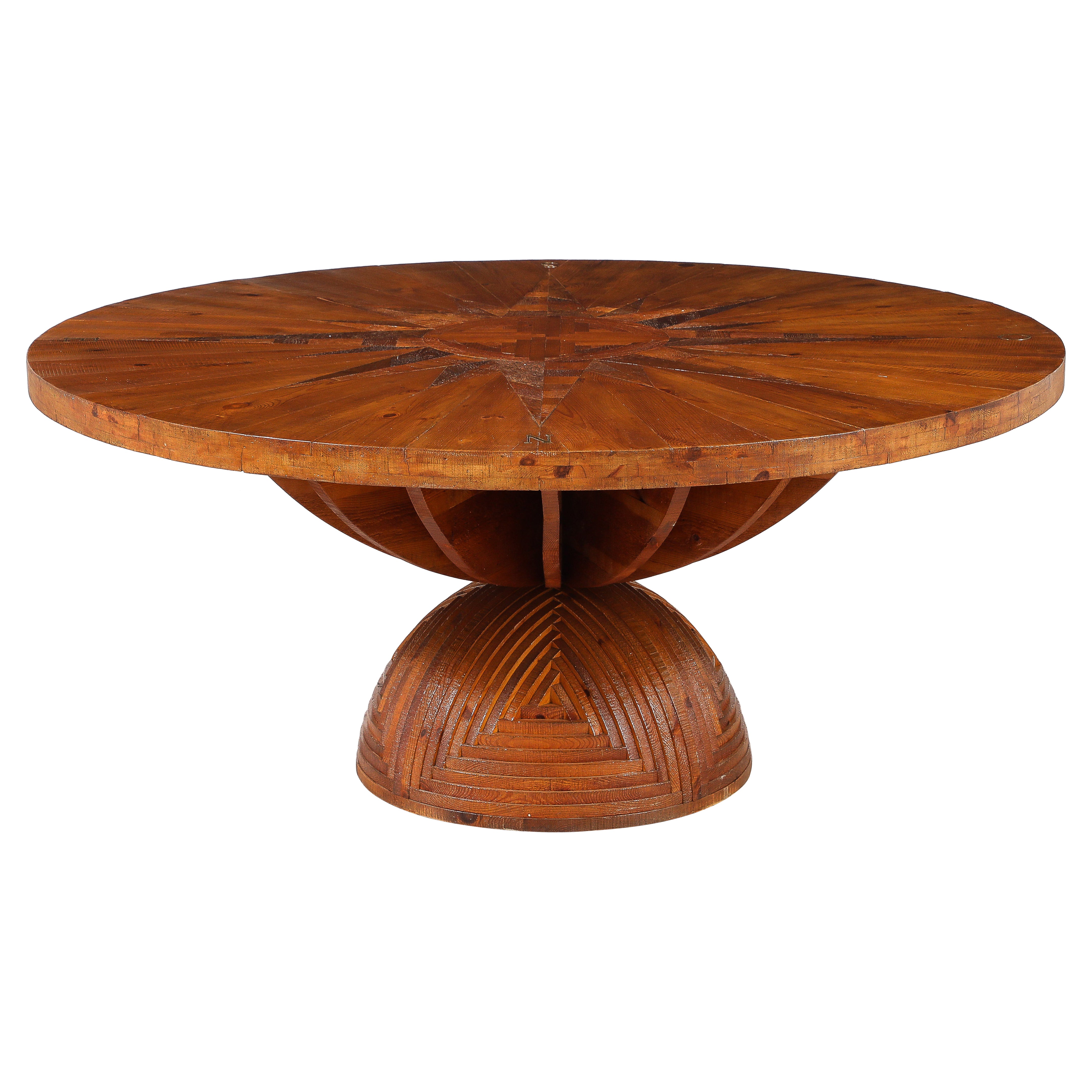 Mario Ceroli für Poltronova 'La Rosa dei Venti' Tisch, ca. 1973