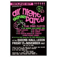 Affiche de concert britannique originale Pink Floyd, Queen's Hall, Leeds, 1967