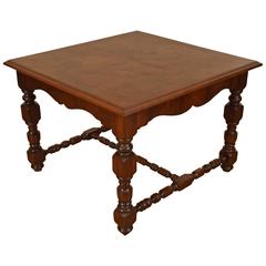 Italian Late Baroque Style Veneered Kitchen Table or Games Table, 19th Century