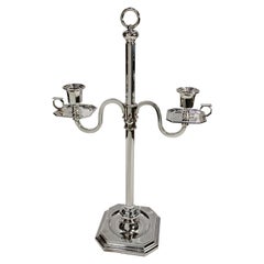 XX Century Italian Sterling Silver TELESCOPIC 2 light Candelabra