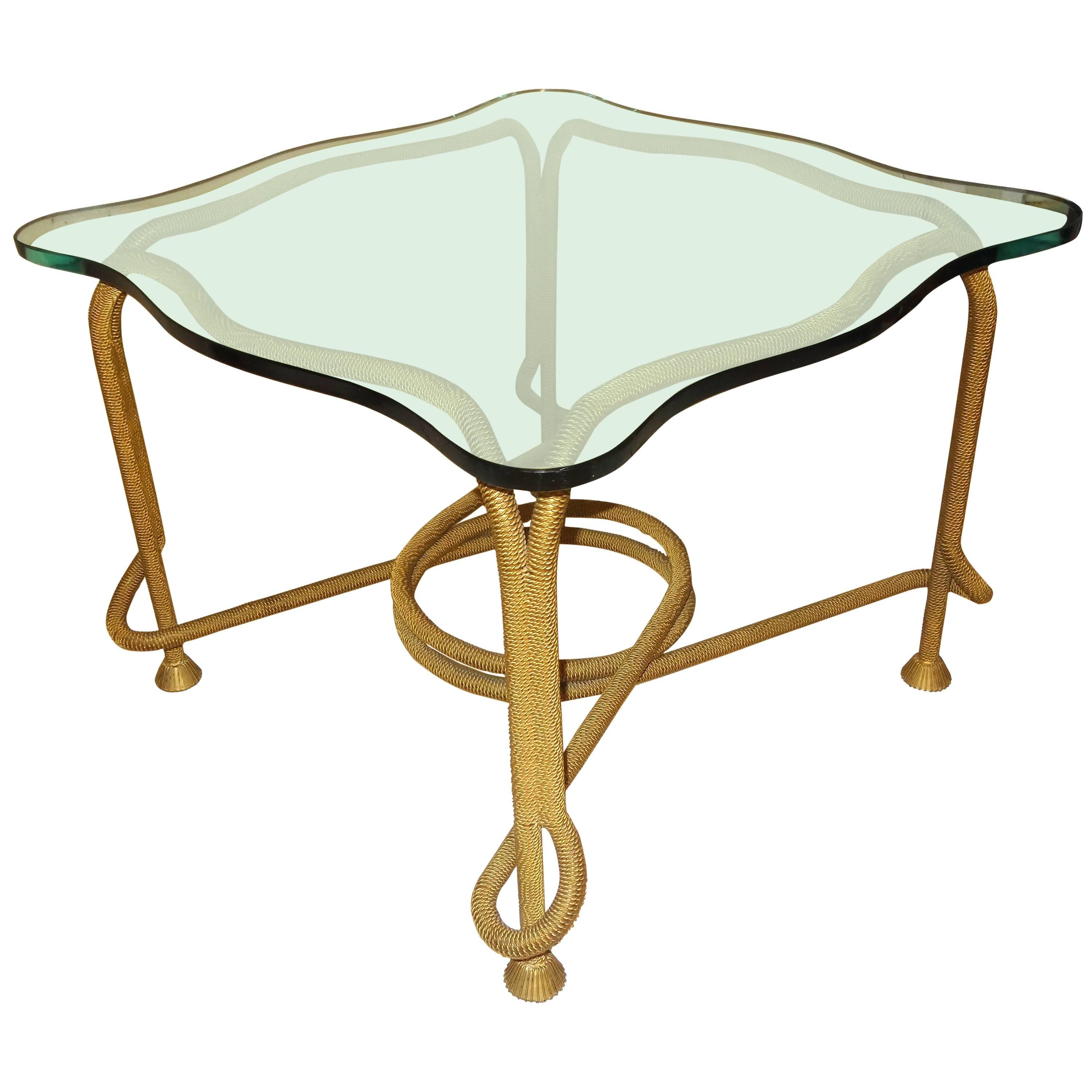 French Beaded Rope Table For Sale