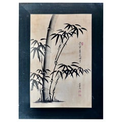 Art japonais vintage bambou    5 excellentes pièces