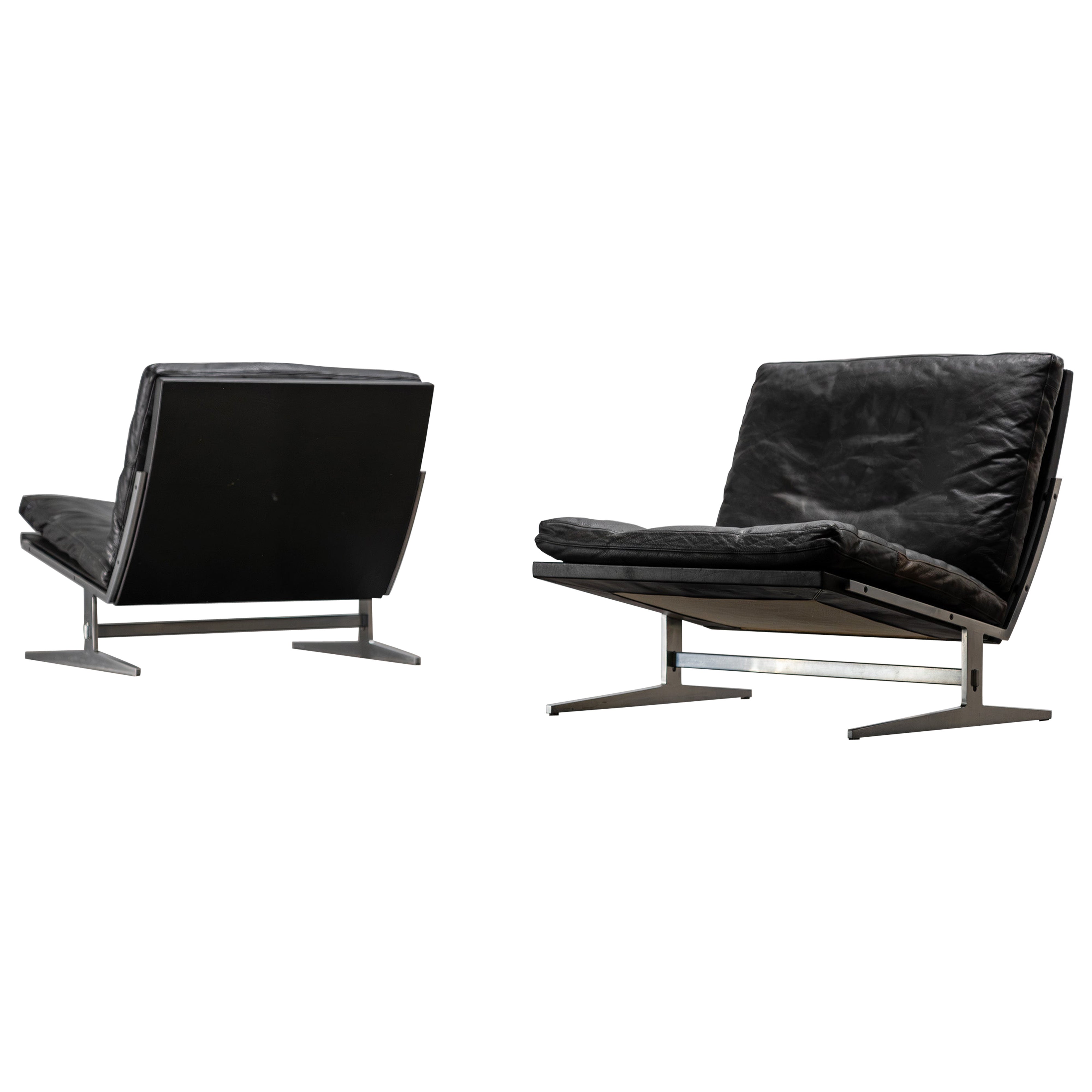 Preben Fabricius & Jørgen Kastholm - Leather Lounge Chairs BoEX, BO-561, 1963
