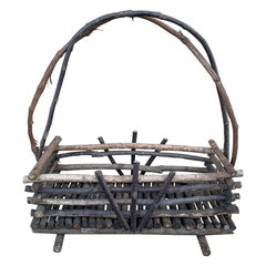 Antique Early 20th Century American Rustic Twig Basket
