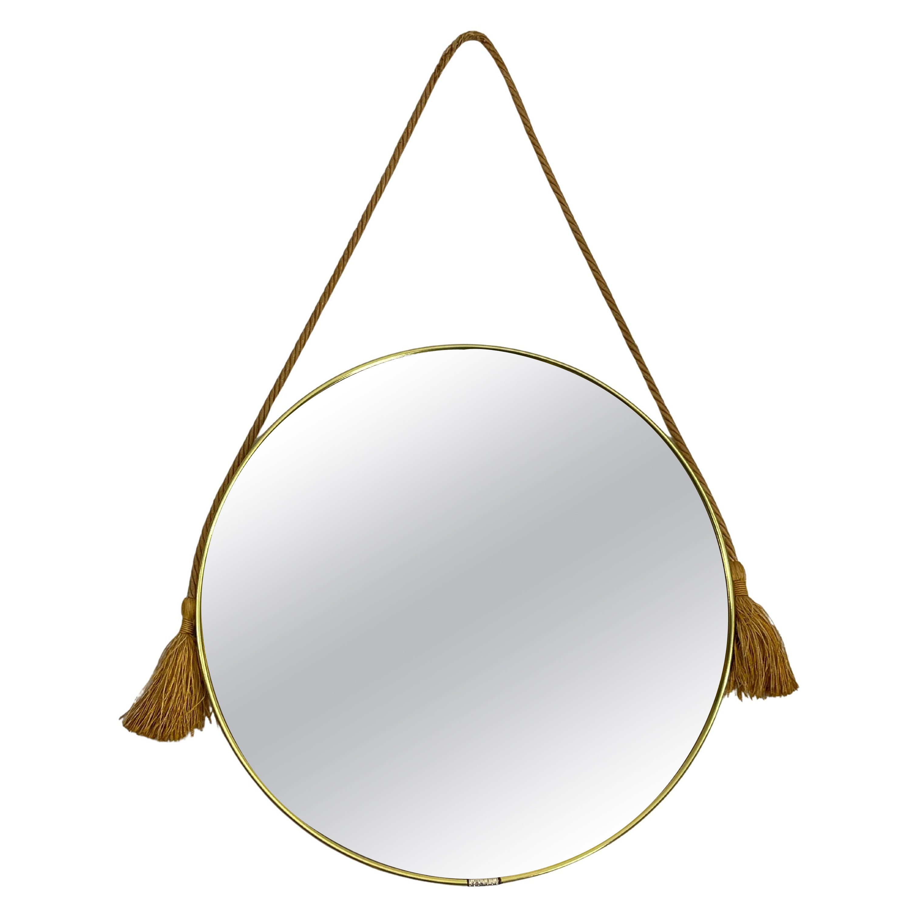 Miroir circulaire italien du milieu du siècle, 1960