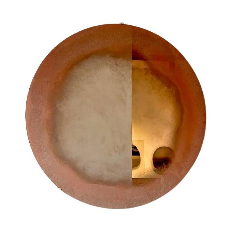 Specchio in argento con pigmento di rame, design scultoreo di Homa in vendita