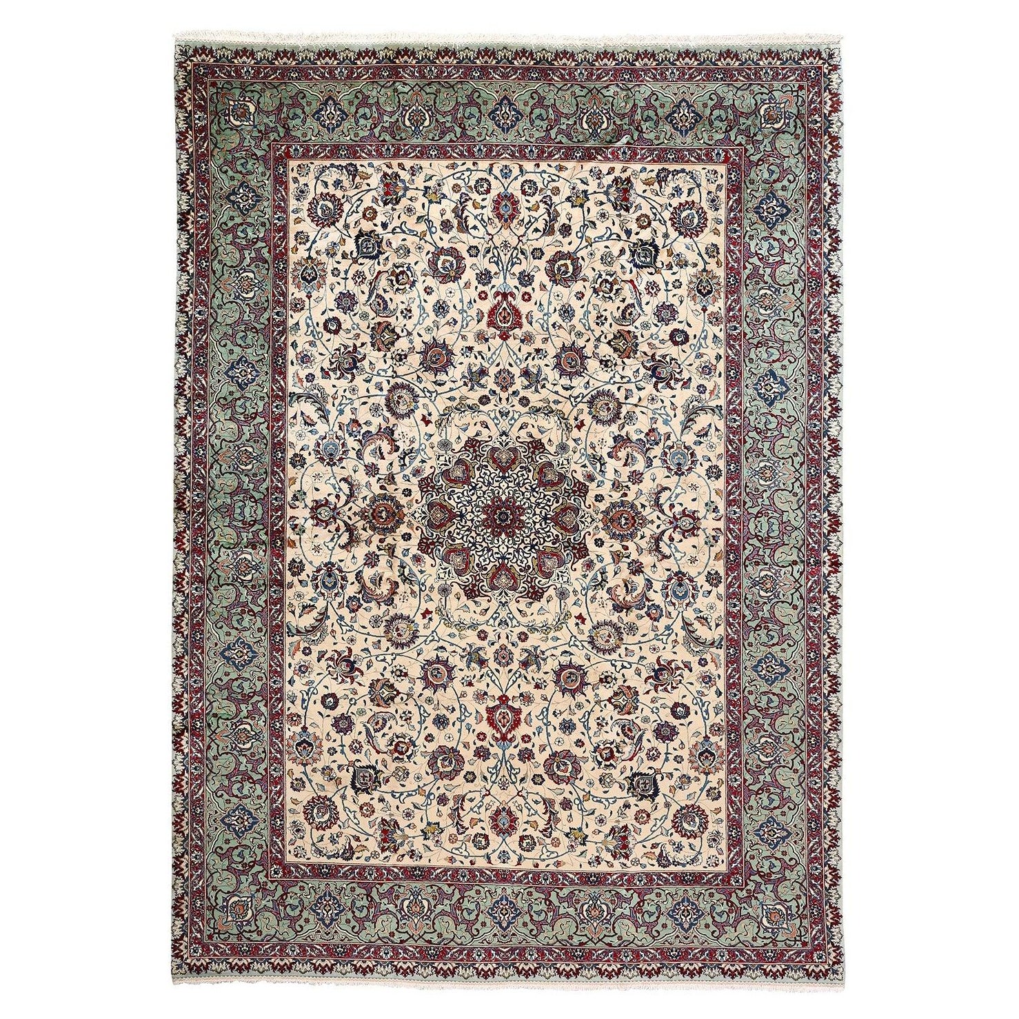 Persischer SherkatFarsh-Teppich aus Täbris im Vintage-Stil - Größe: 11'4 X 8'3