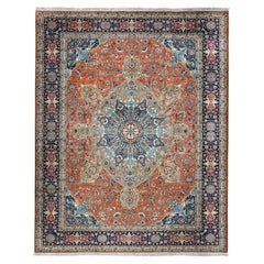 Vintage Persian Tabriz Emad Rug in Kork and Cotton - Size: 12'6 X 10'