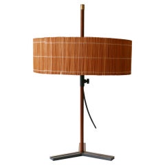 Exceptional Mid Century Modern Teak & Brass Table Lamp by Kaiser Leuchten 1960s