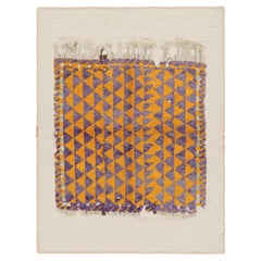 Vintage Turkish Rug with Purple and Orange Geometric Patterns  Rug & Kilim