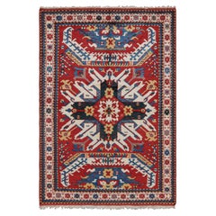 Tapis tribal turc vintage crème et rouge avec médaillon par Rug & Kilim