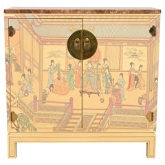 Meuble de bar laqué peint à la main Hollywood Regency Chinoiserie Drexel Heritage