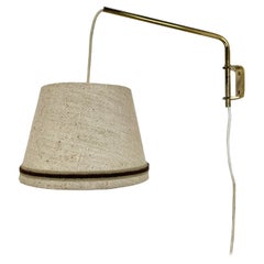 Minimalist Adjustable Swing Arm Brass Wall Light with shade, Germany 1970s