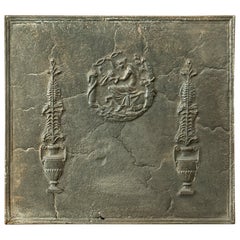Plaque de cheminée française ancienne Diana, période néoclassique