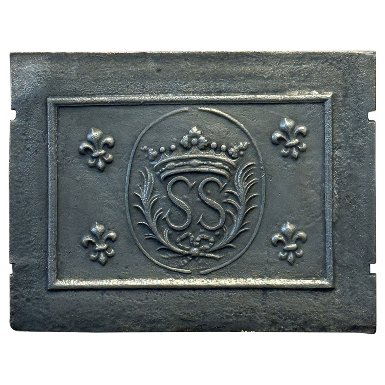 Plaque de cheminée / dosseret "armoiries" d'époque Louis XIV