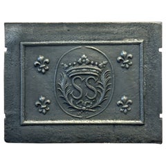 Plaque de cheminée / dosseret "armoiries" d'époque Louis XIV