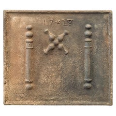 18th Century Louis XIV 'Pillars with Saint Andrew's Cross' Fireback / Backsplash