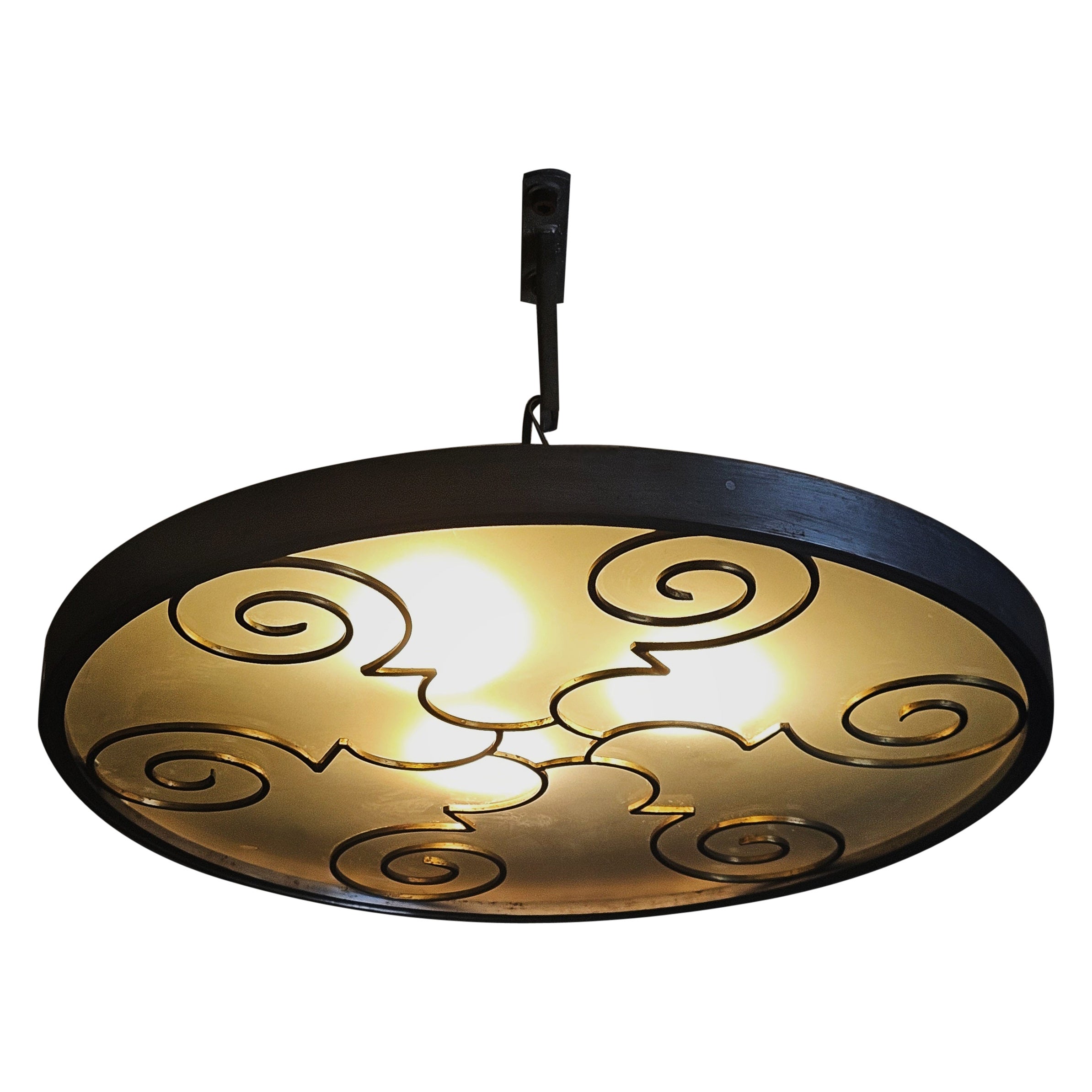 Plafonnier Art déco de Lars Holmström pour Arvika Konsthantverk, Suède, années 1930