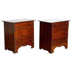 Pair Italian Baroque Style Firwood Bedside Commodes, 3rd quarter 19th Century