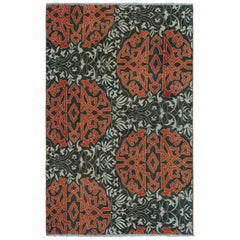 Tappeto vintage Hereke in verde acqua con medaglioni arabescati arancioni  Rug & Kilim