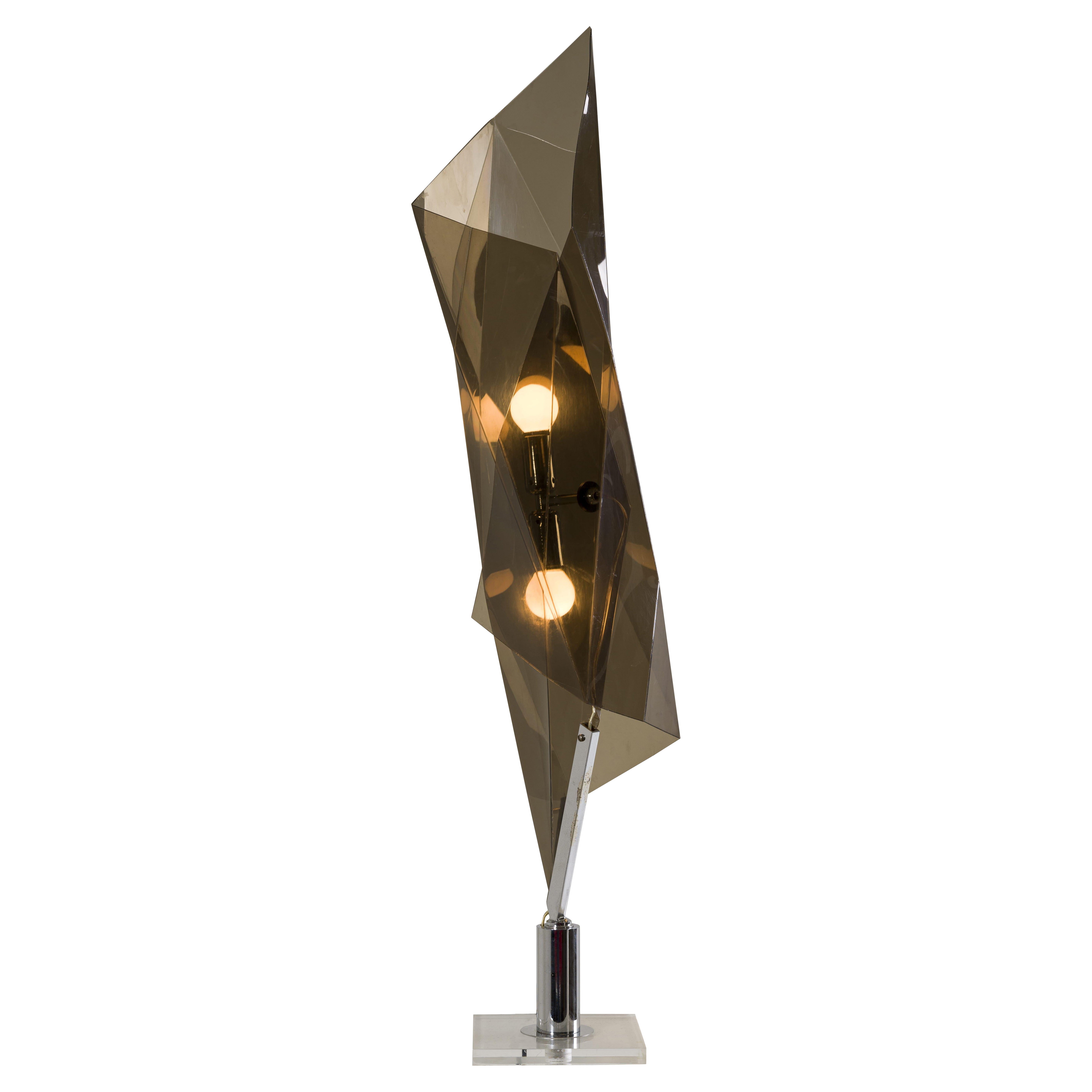 Plexiglass Table Lamp by Giuseppe Calonaci for Arcobaleno Italy 70's