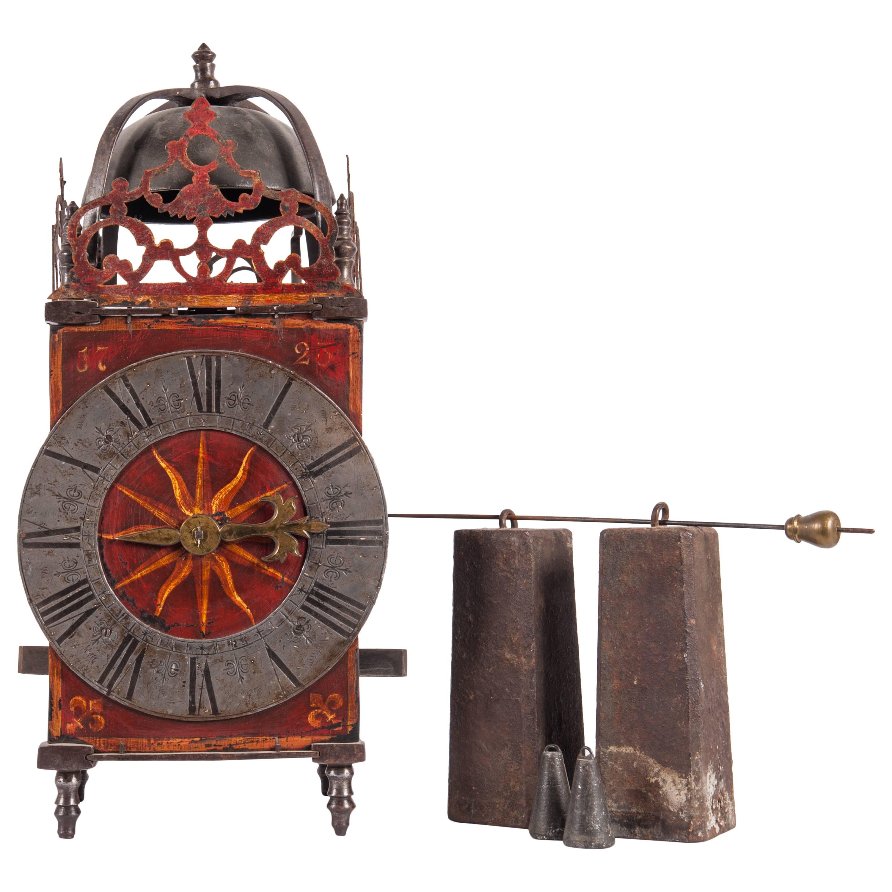 Impressive Large French Country Lantern Clock For Sale