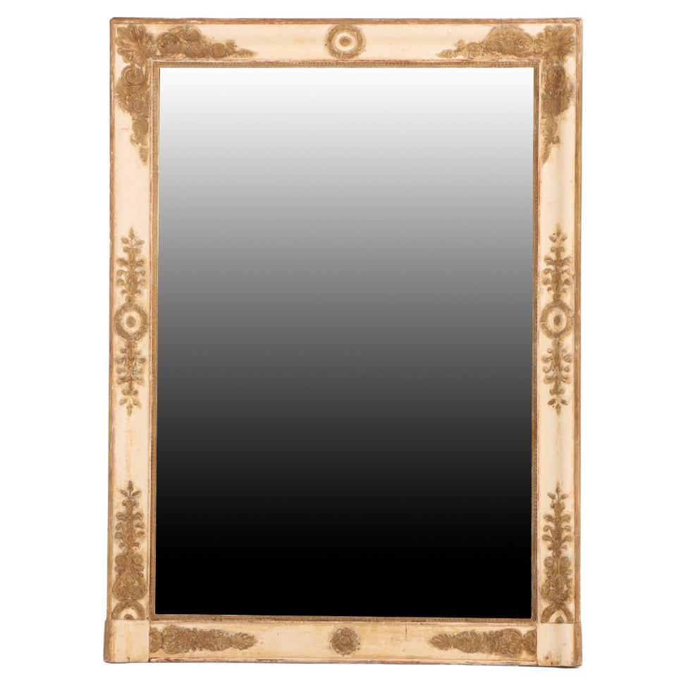 A large French Empire wood and gesso mirror, C 1840.