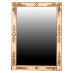 Antique A large French Empire wood and gesso mirror, C 1840.