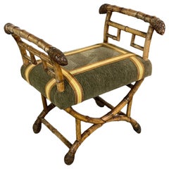 19th-Century Bamboo Bench
