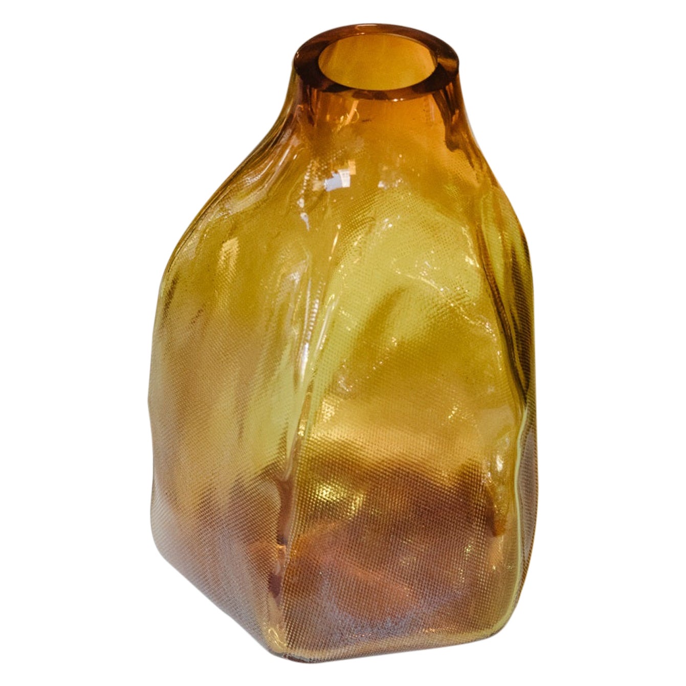 105 Ltr Formen 25 Gelbes geblasenes Glas Einzigartiges Deko-Objekt von Vogel Studio