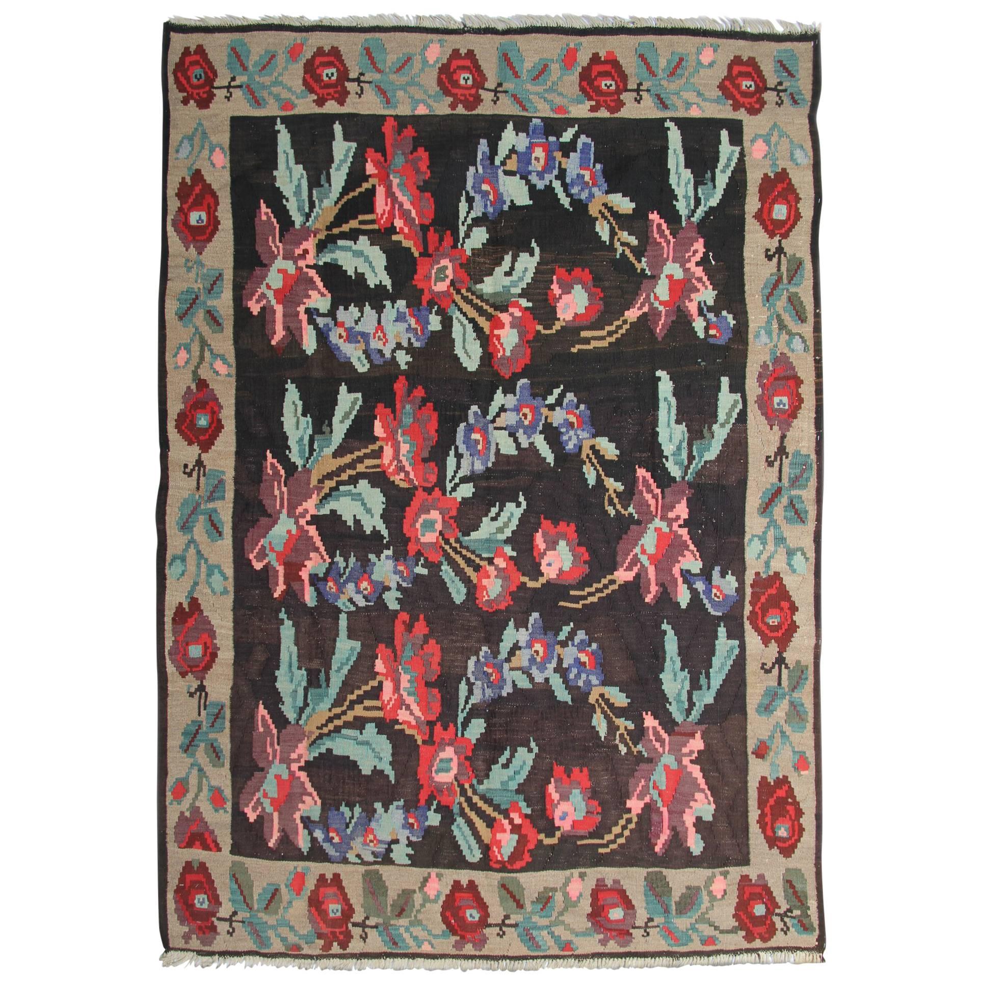 Antique Rugs, Moldovian Kilim Rugs, Oriental Rug Handmade Carpet for Sale