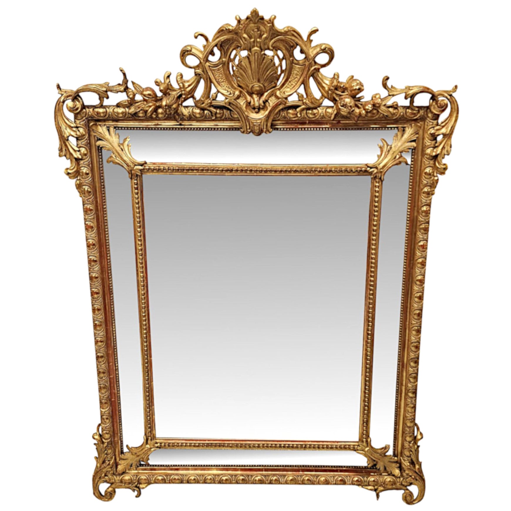 19th Century Giltwood Margin Hall or Overmantel Mirror