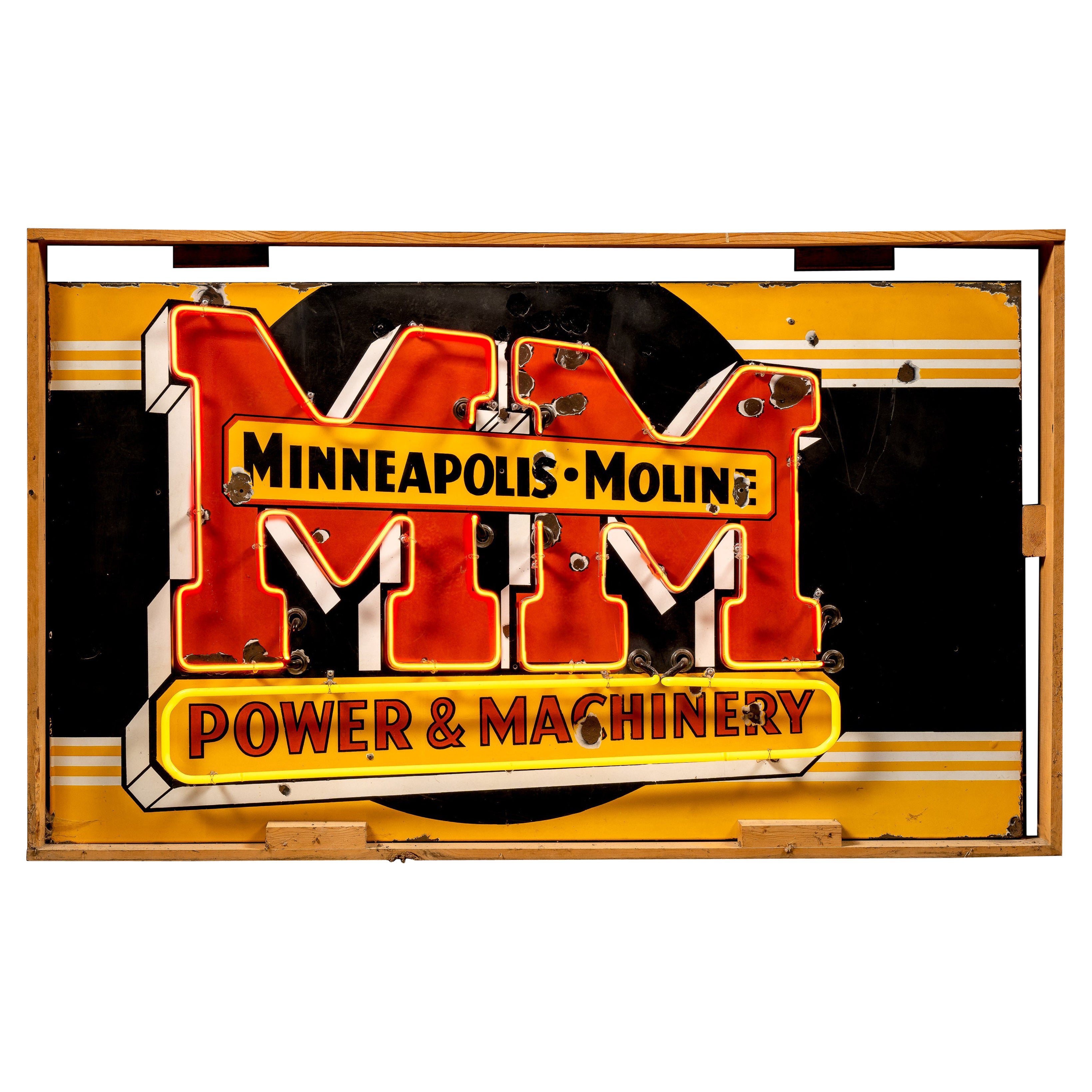 Cartello al neon SSP di Molin-Moline vintage