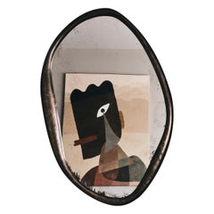 Perfumer Large Wall Mirror With Hand-Molded Bronze Frame by Vogel Studio