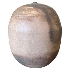 Tashiko Tazaezu Firmato Studio Pottery Japanese Forma Chiusa Con Sonaglio Scultura