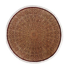 New Persian Qom Rug in Silk - Size: 6'6x6'6