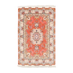 Nouveau tapis persan Tabriz en laine et soie - Taille : 10'7x6'8