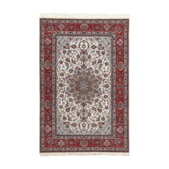 New Persian Isfahan Rug in Kork and Silk- Size: 6'7 X 9'11